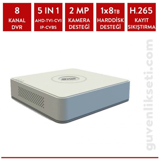 Hikvision DS-7108HGHI-K1 8 Kanal DVR Kayıt Cihazı